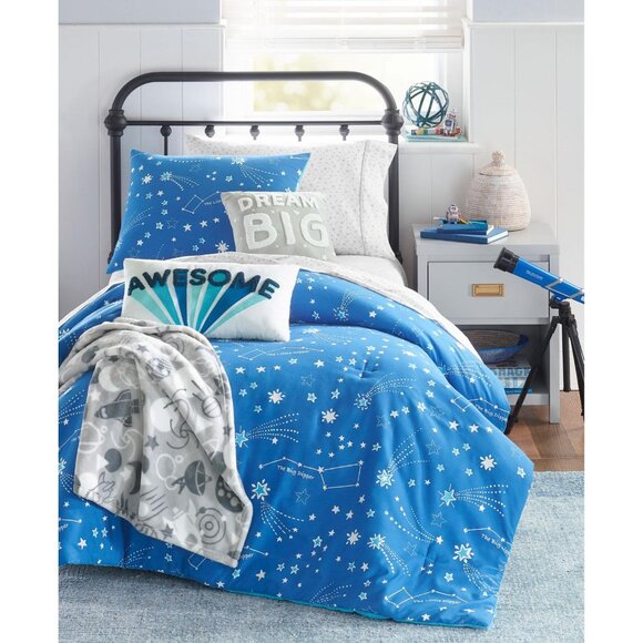 NWT Charter Club Boys Starry Sky 2-Piece Comforter Set Blue Multi Twin / Twin XL - Picture 1 of 10